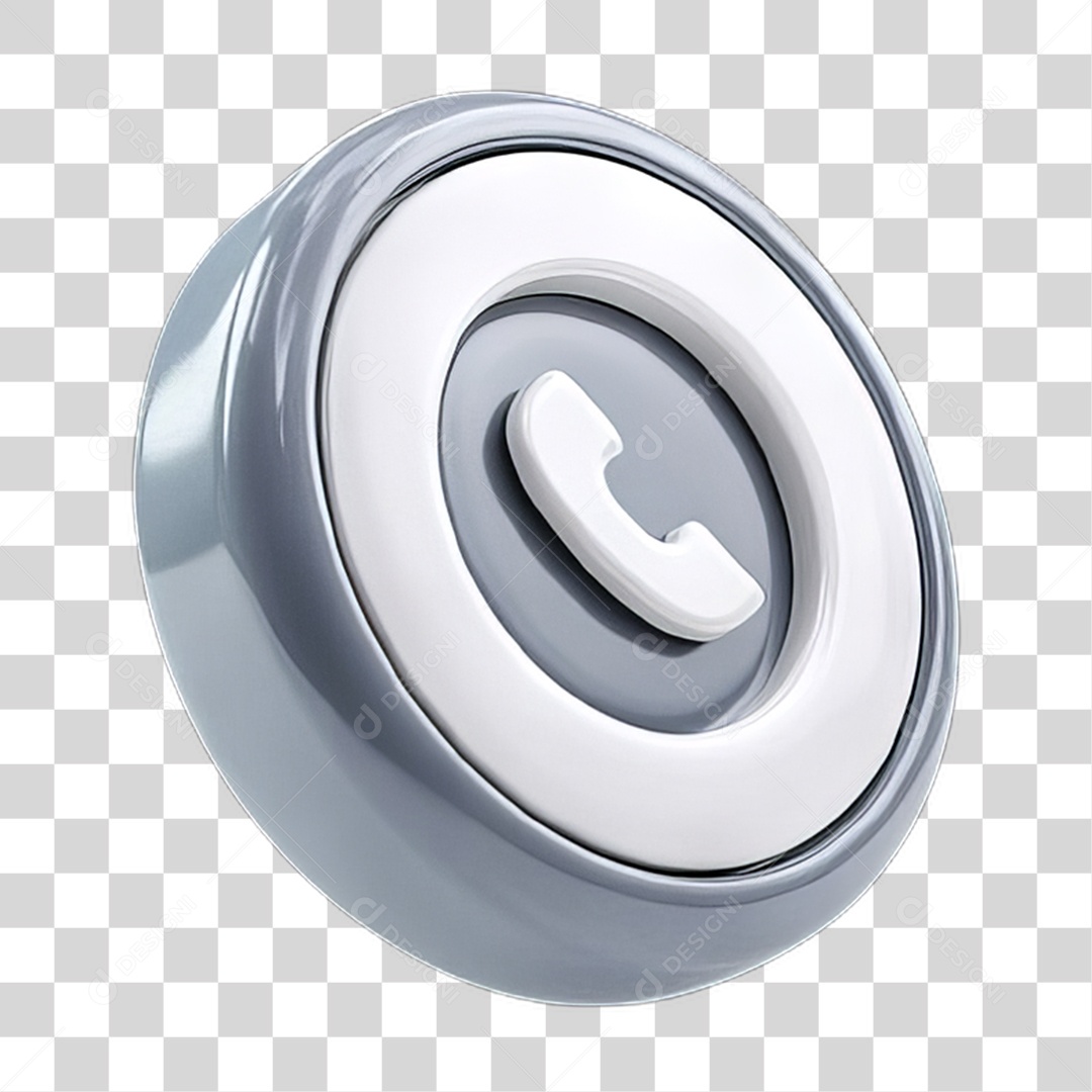 Ícone 3D Símbolo de Telefone PNG Transparente