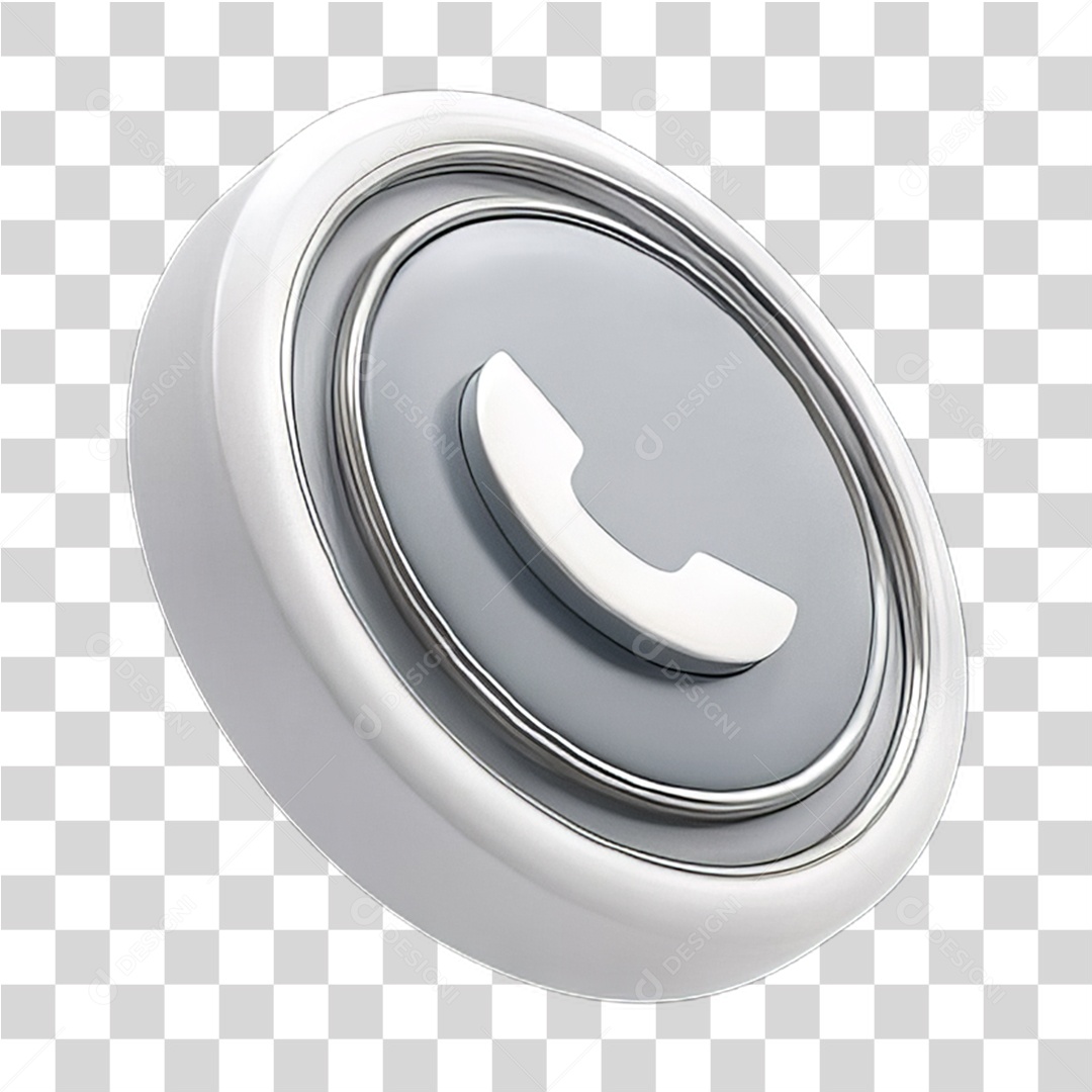 Ícone 3D Símbolo de Telefone PNG Transparente