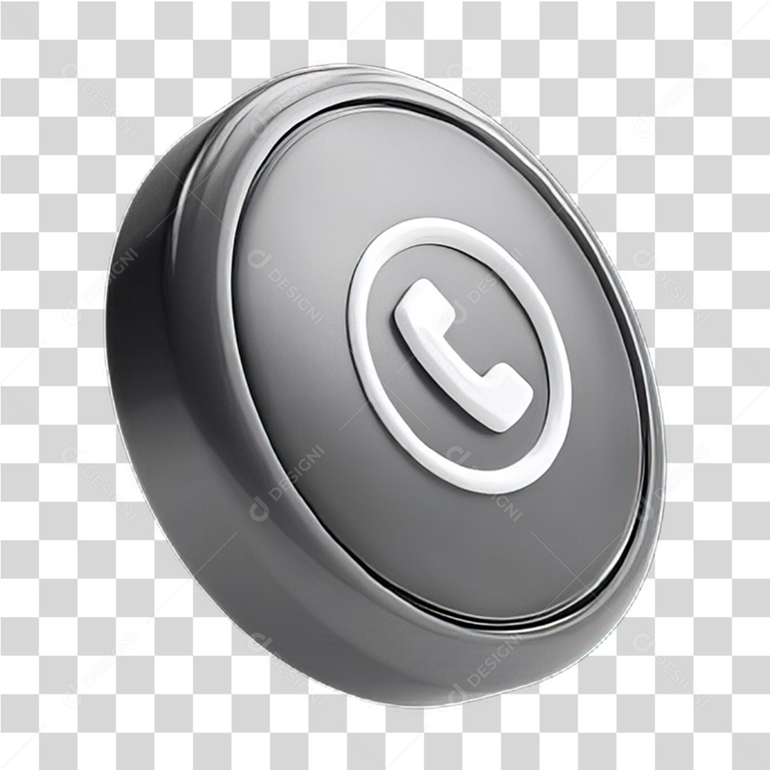Ícone 3D Símbolo de Telefone PNG Transparente