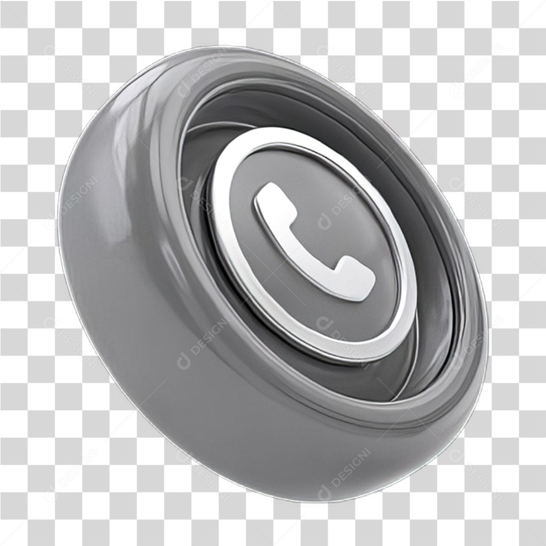 Ícone 3D Símbolo de Telefone PNG Transparente