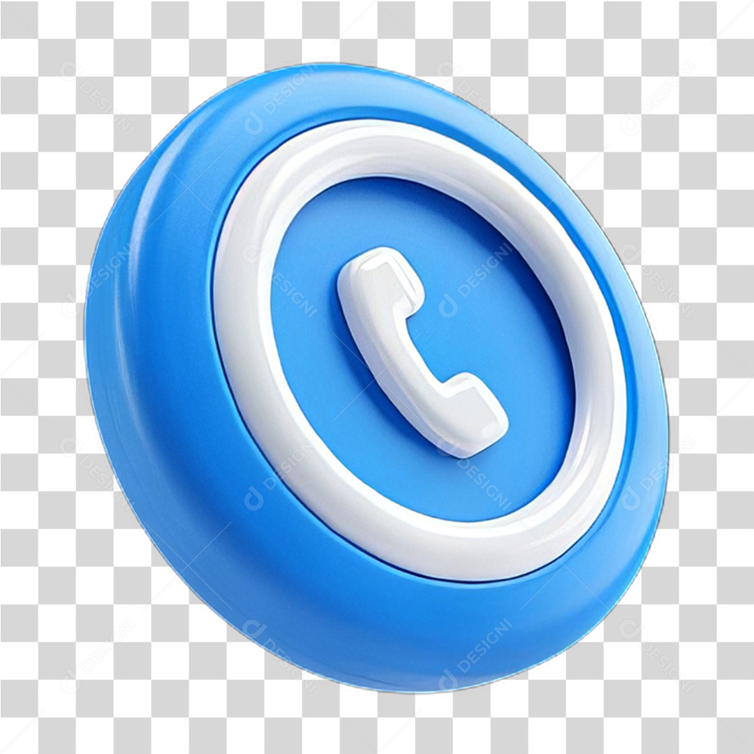 Ícone 3D Símbolo de Telefone PNG Transparente