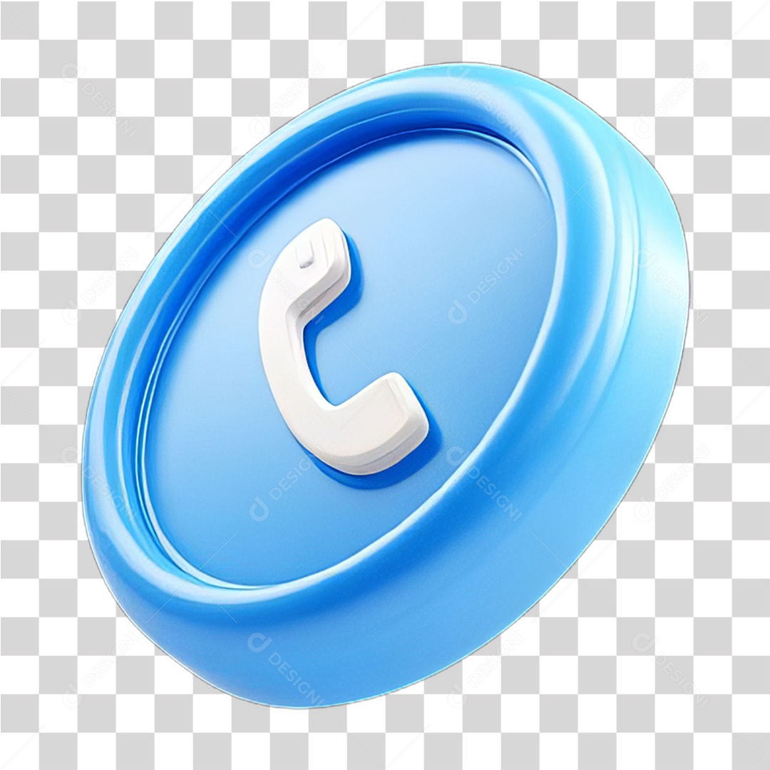 Ícone 3D Símbolo de Telefone PNG Transparente