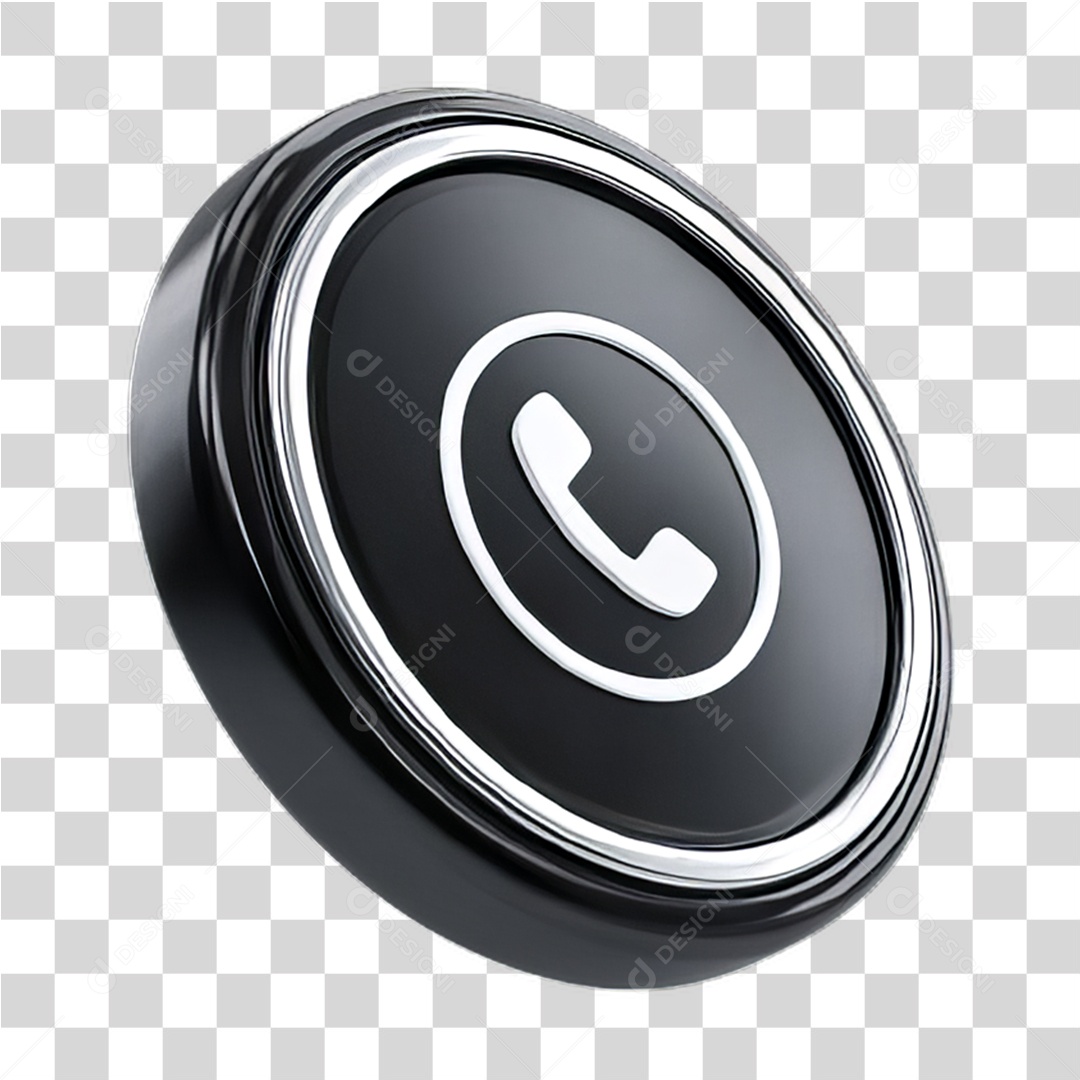 Ícone 3D Símbolo de Telefone PNG Transparente