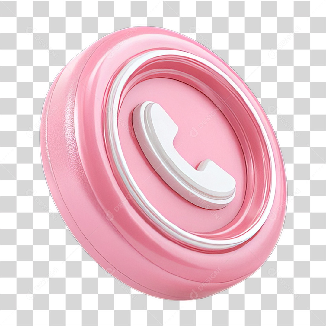Ícone 3D Símbolo de Telefone PNG Transparente