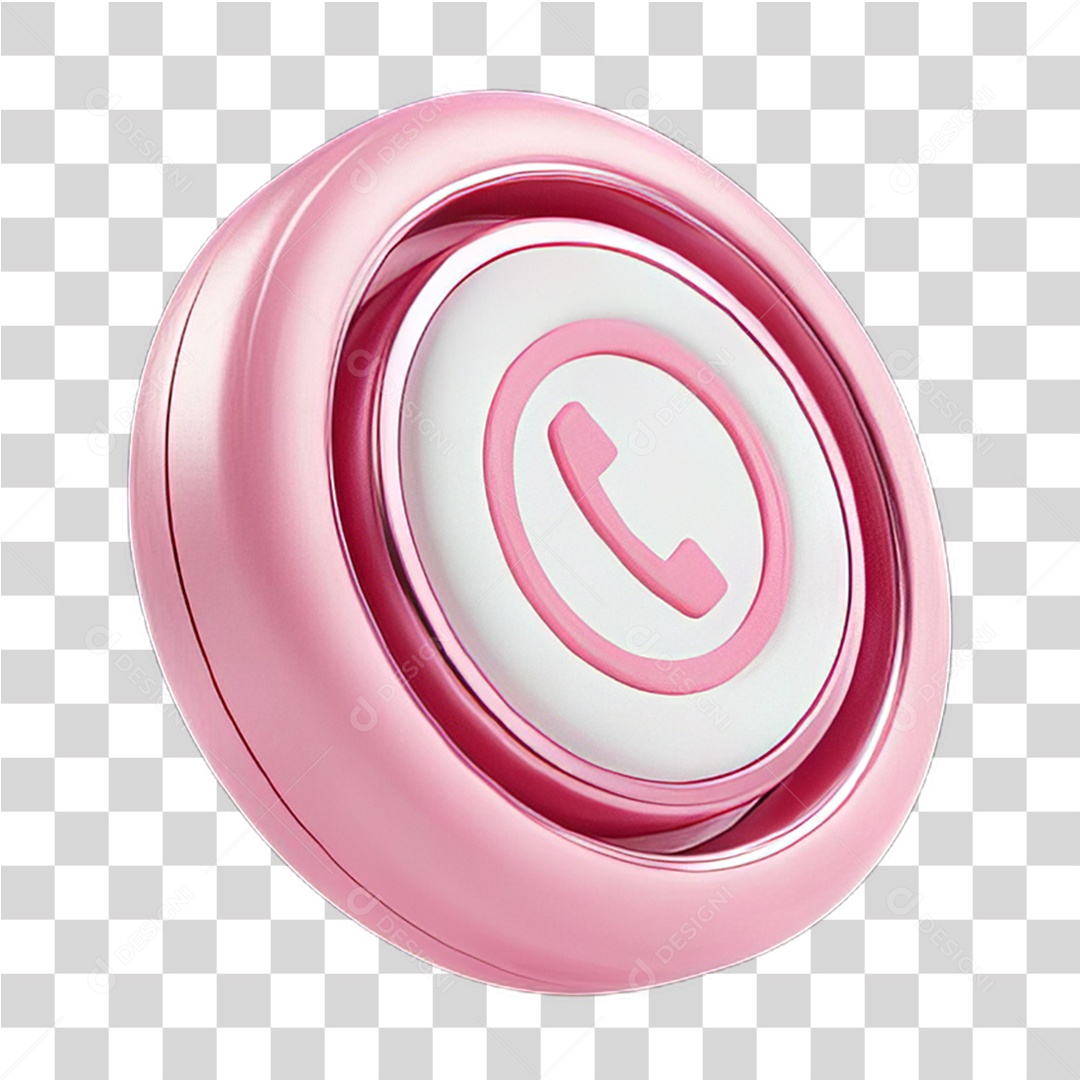 Ícone 3D Símbolo de Telefone PNG Transparente