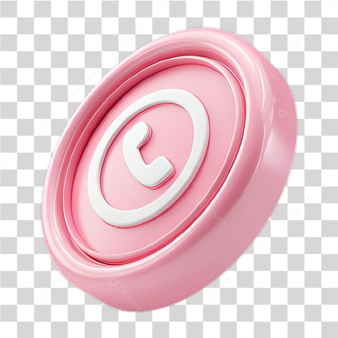 Ícone 3D Símbolo de Telefone PNG Transparente