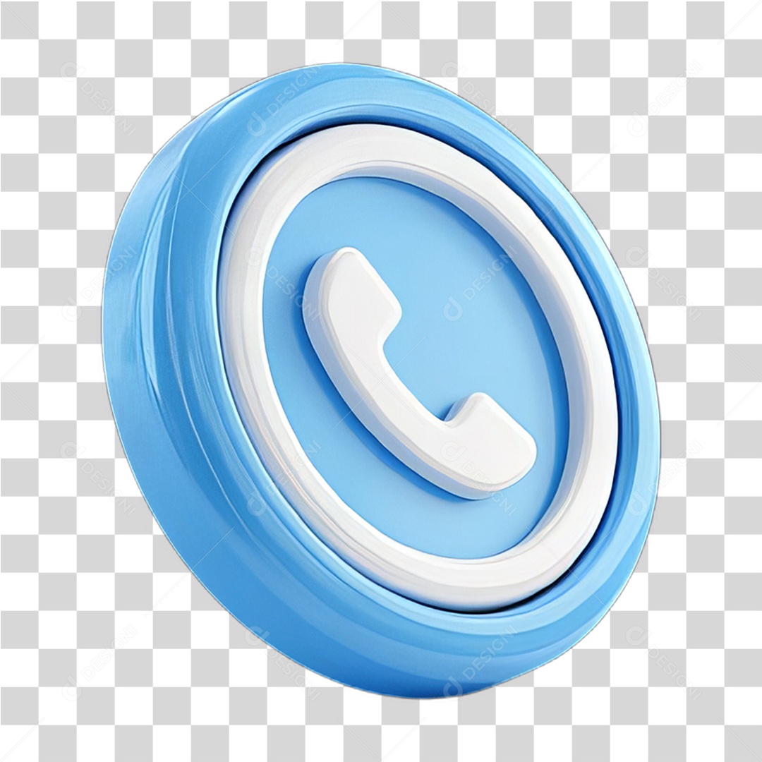 Ícone 3D Símbolo de Telefone PNG Transparente