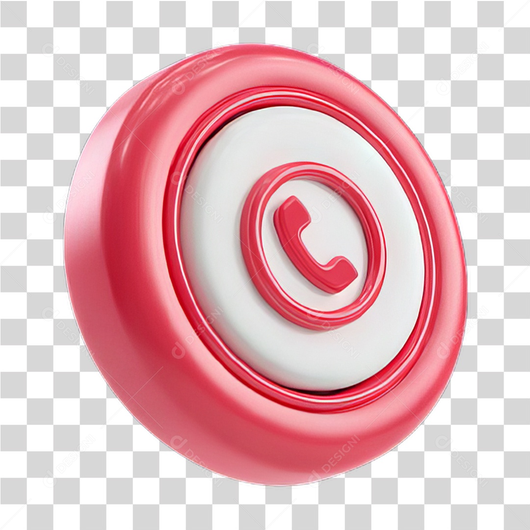 Ícone 3D Símbolo de Telefone PNG Transparente