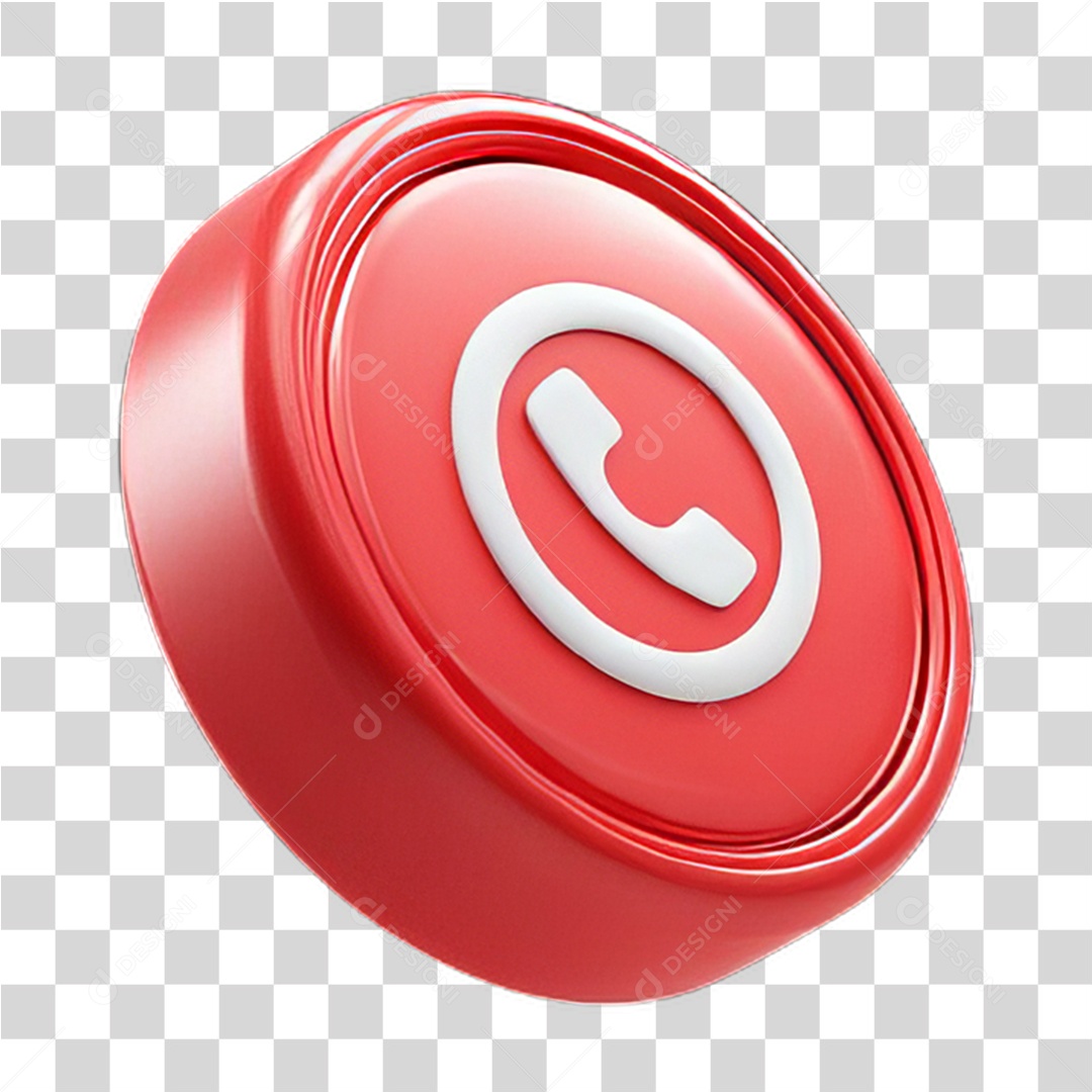 Ícone 3D Símbolo de Telefone PNG Transparente