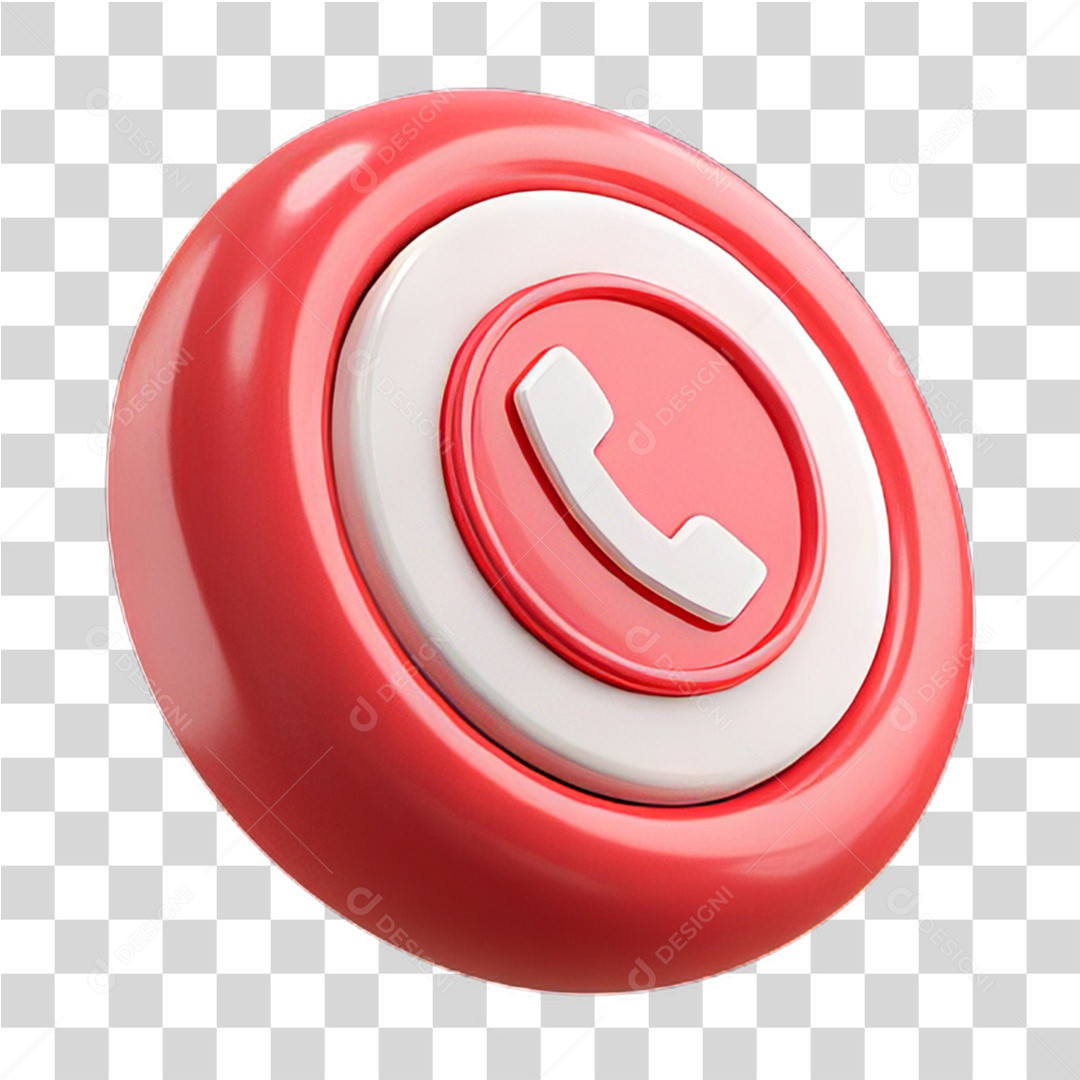 Ícone 3D Símbolo de Telefone PNG Transparente