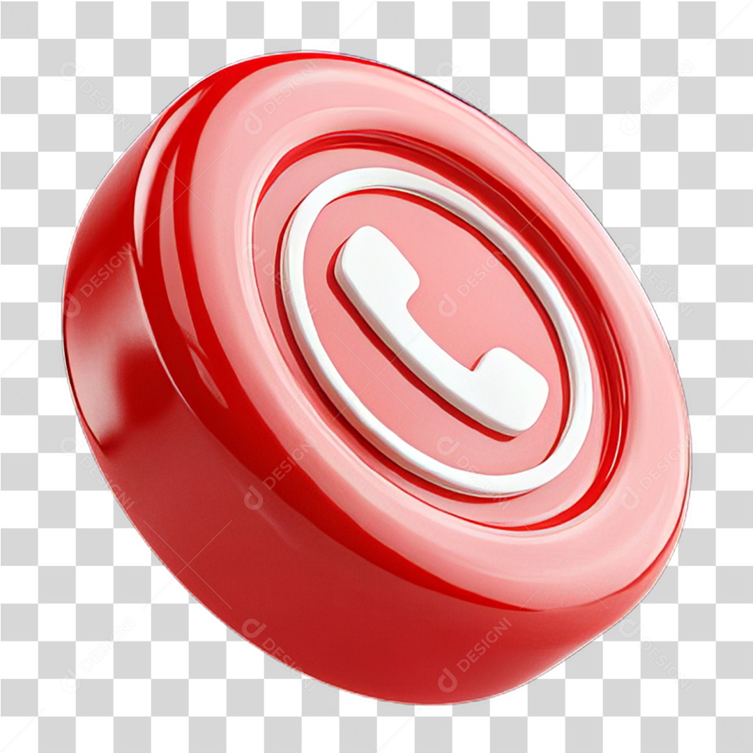 Ícone 3D Símbolo de Telefone PNG Transparente