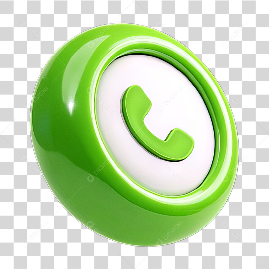 Ícone 3D Símbolo de Telefone PNG Transparente