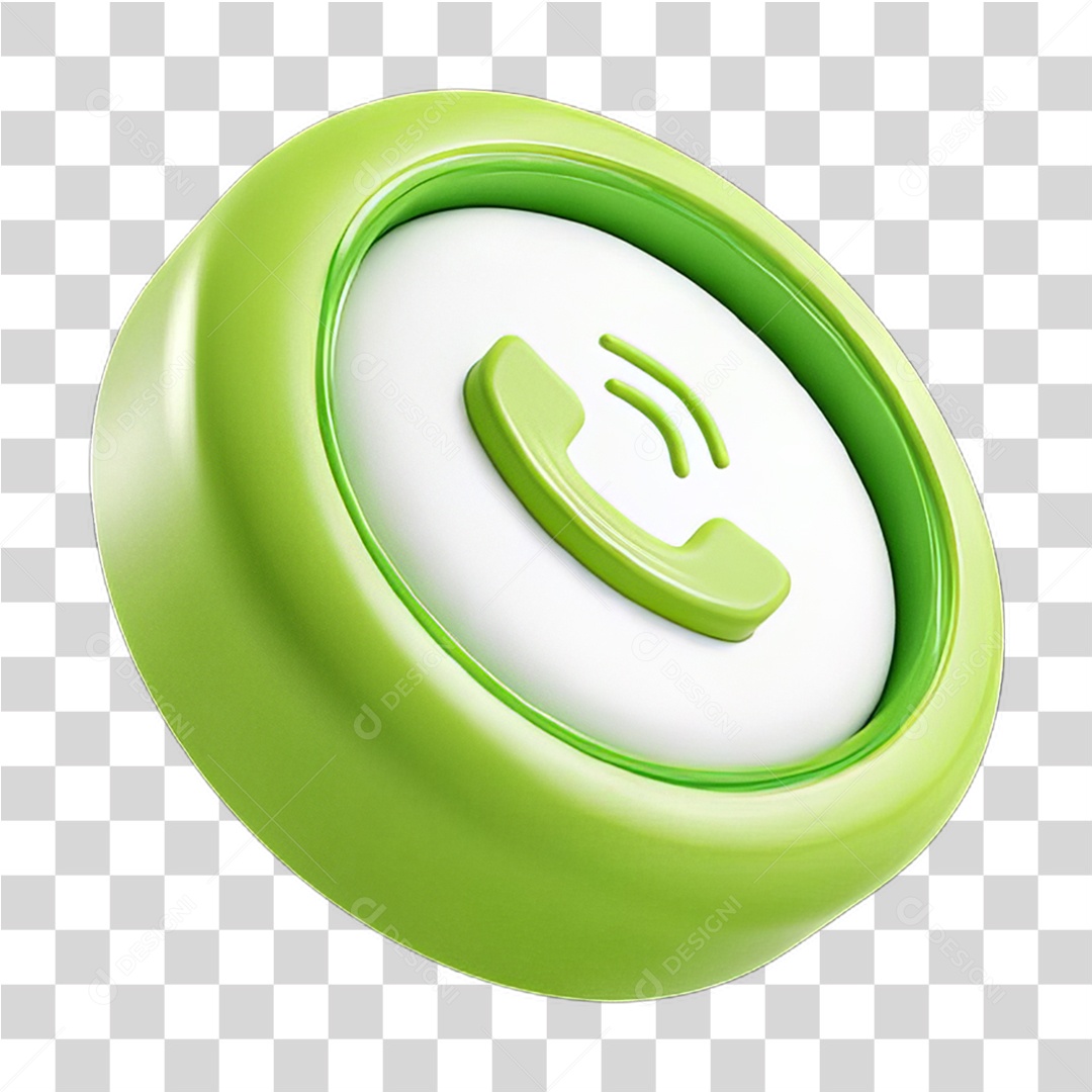 Ícone 3D Símbolo de Telefone PNG Transparente