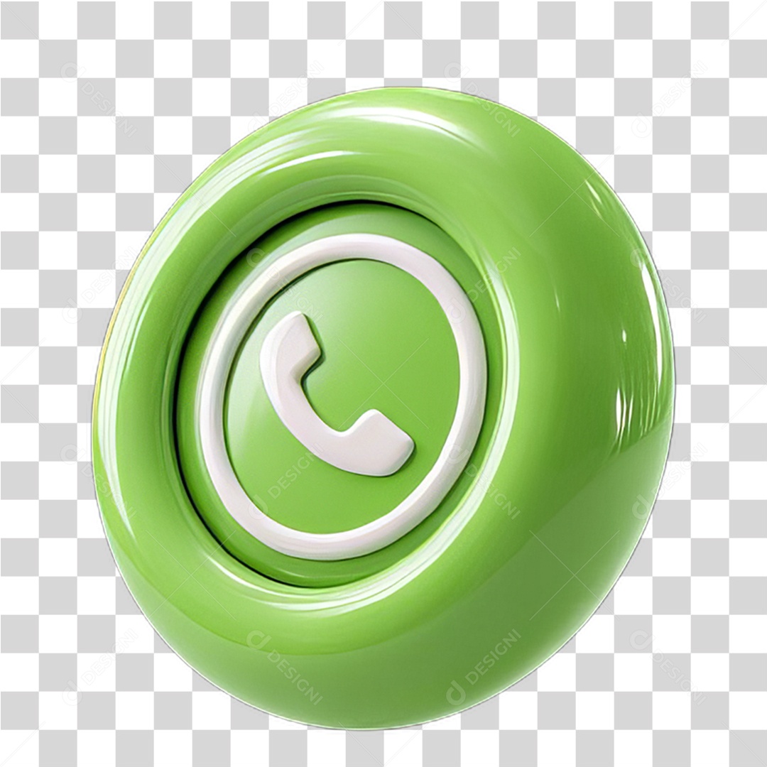 Ícone 3D Símbolo de Telefone PNG Transparente