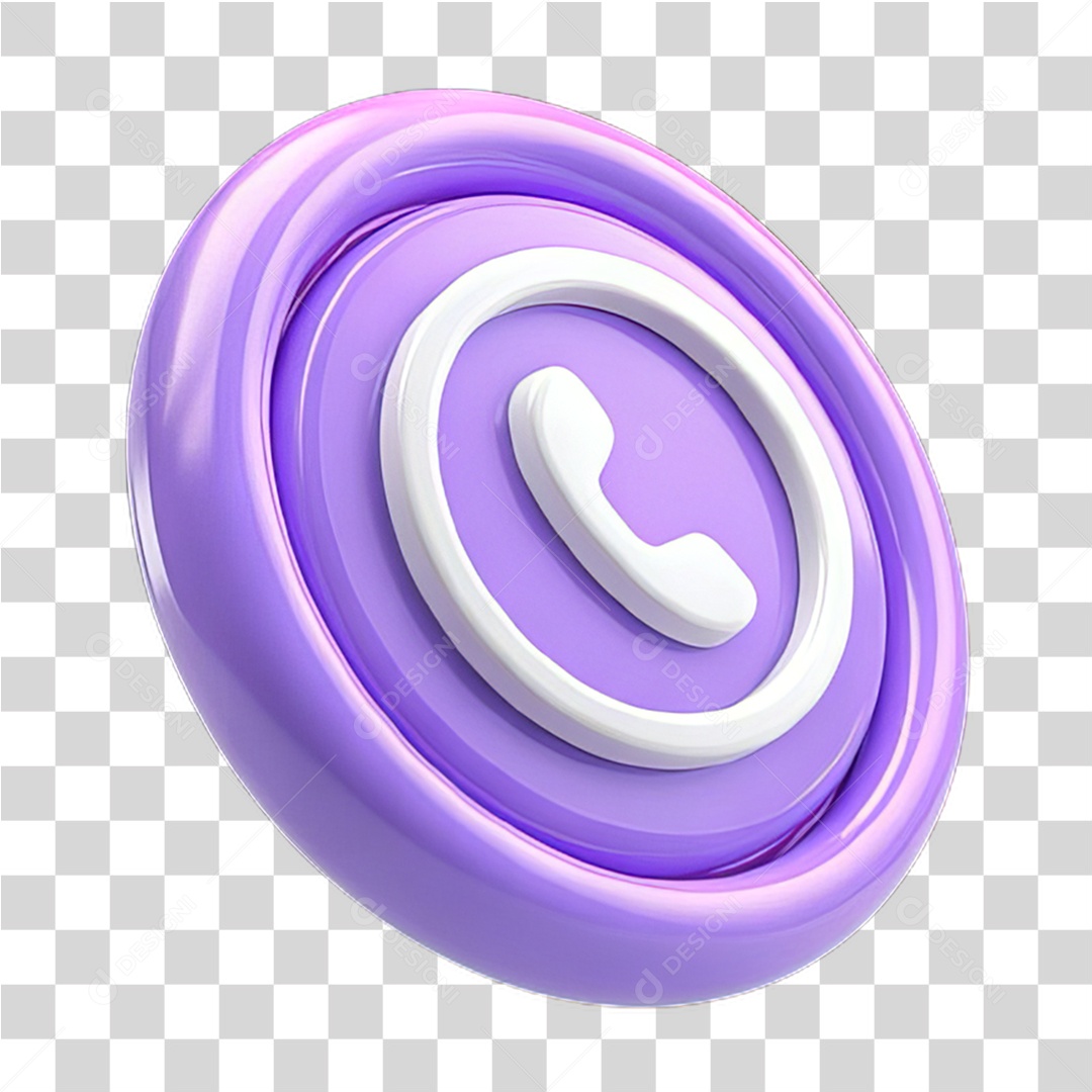Ícone 3D Símbolo de Telefone PNG Transparente