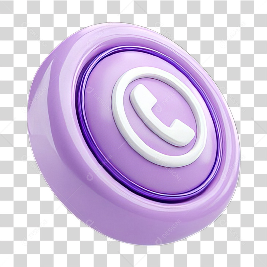 Ícone 3D Símbolo de Telefone PNG Transparente