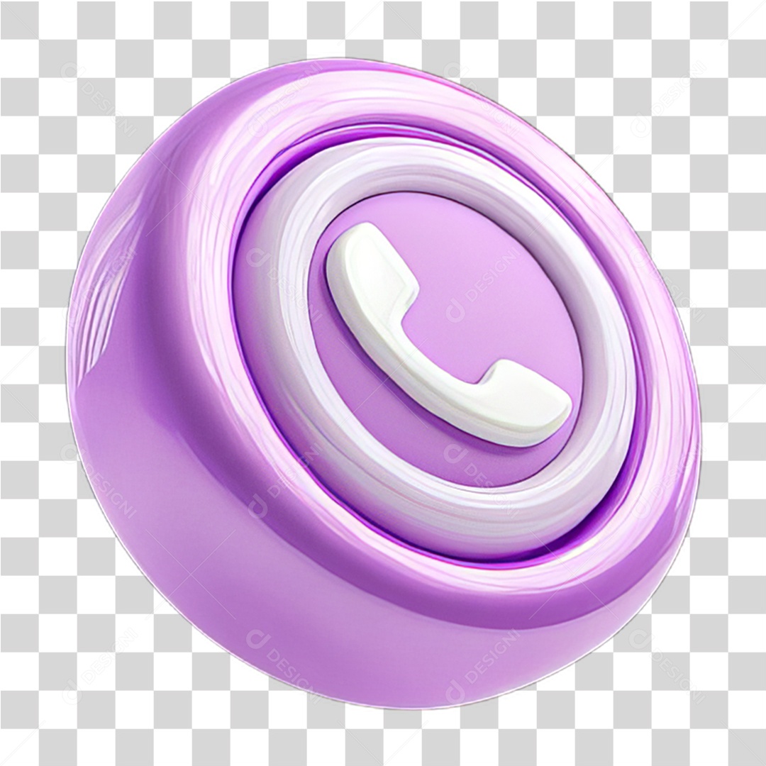 Ícone 3D Símbolo de Telefone PNG Transparente