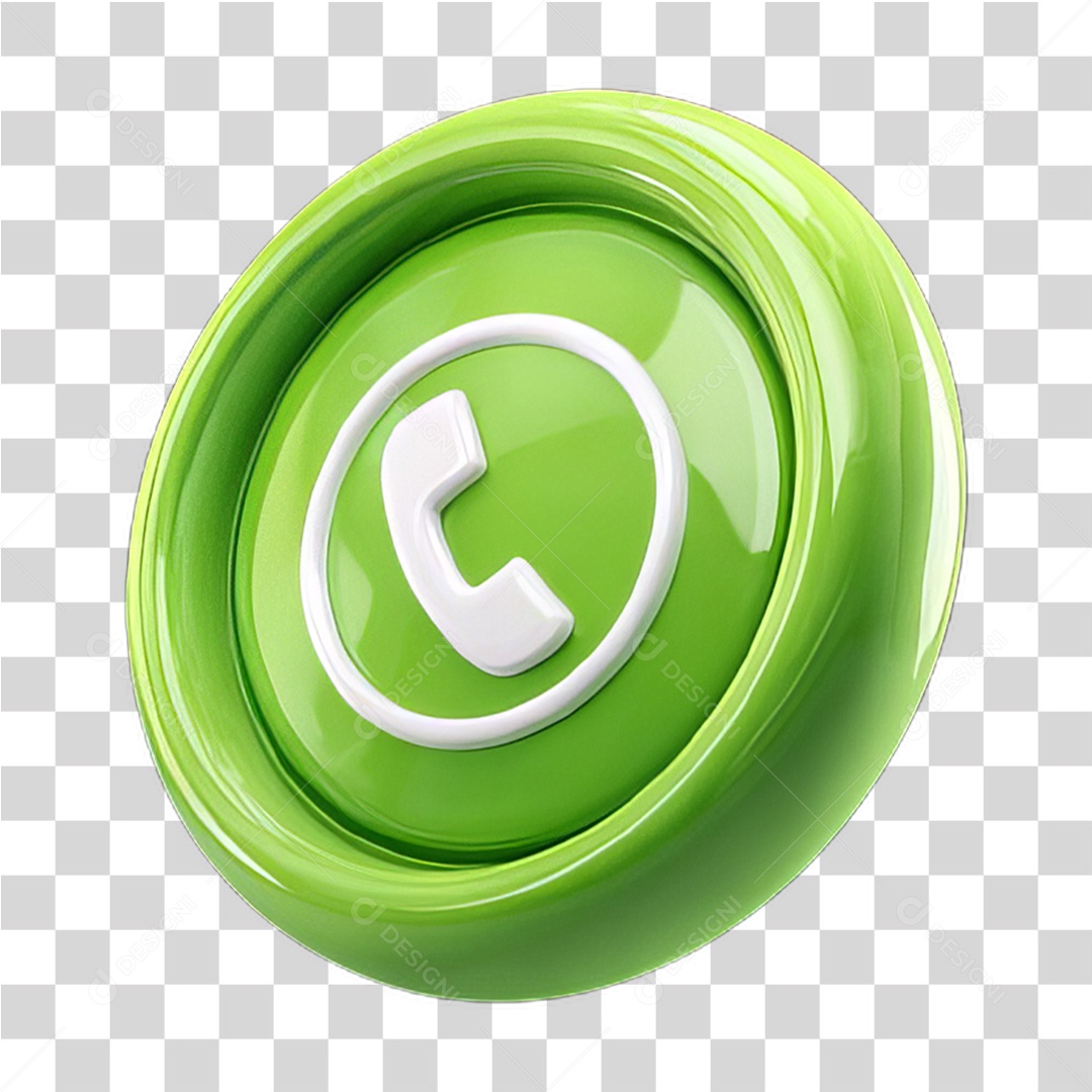 Ícone 3D Símbolo de Telefone PNG Transparente
