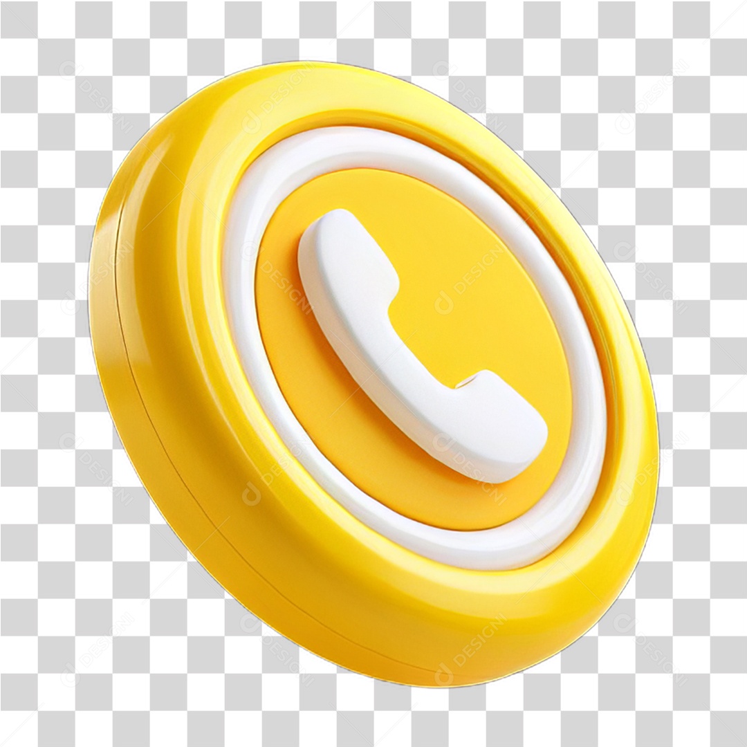 Ícone 3D Símbolo de Telefone PNG Transparente