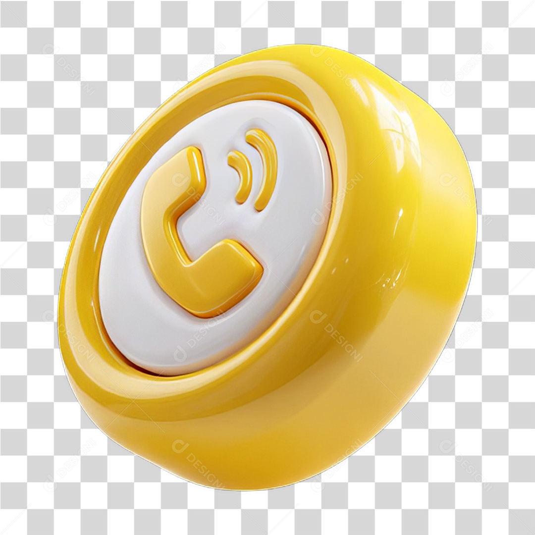 Ícone 3D Símbolo de Telefone PNG Transparente