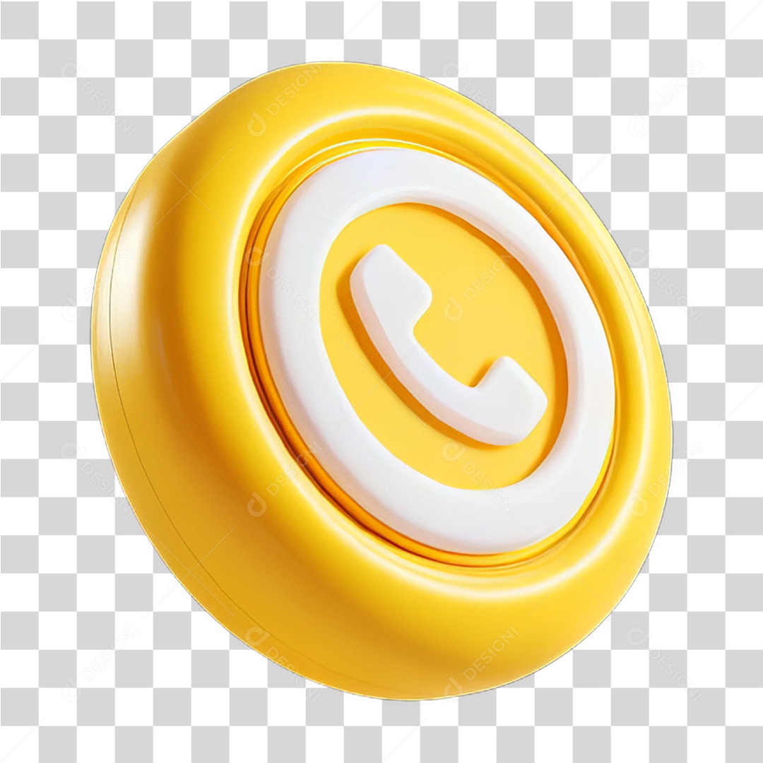 Ícone 3D Símbolo de Telefone PNG Transparente