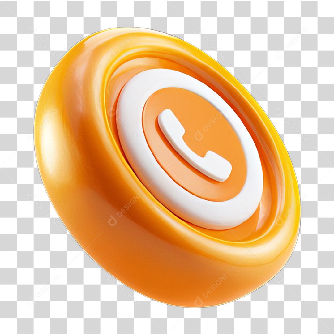 Ícone 3D Símbolo de Telefone PNG Transparente