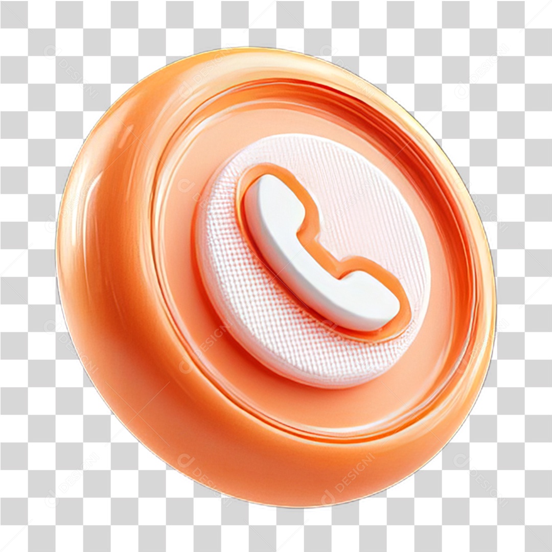 Ícone 3D Símbolo de Telefone PNG Transparente