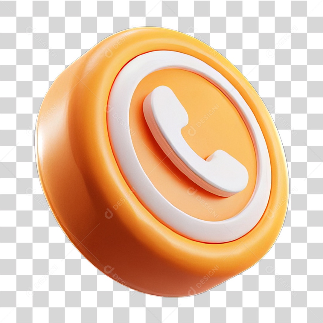 Ícone 3D Símbolo de Telefone PNG Transparente