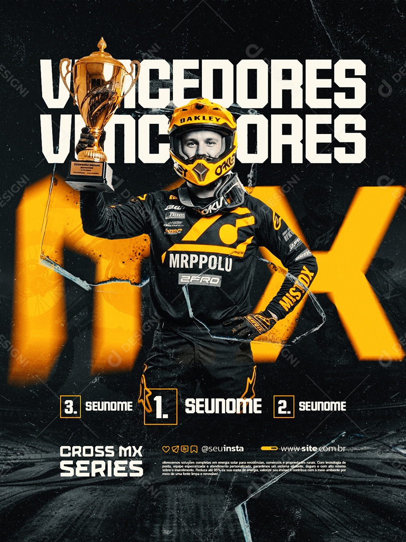 Motocross Vencedor Cross Mx Series Social Media PSD Editável