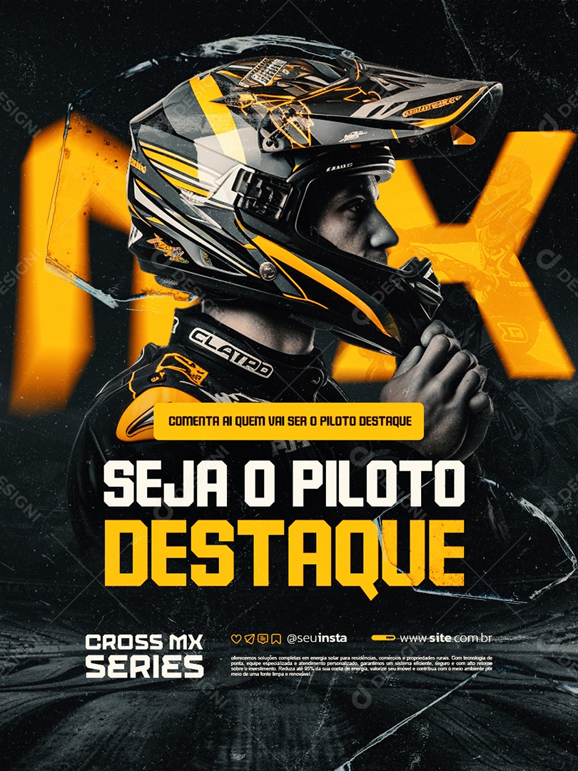 Motocross Seja o Piloto Destaque Social Media PSD Editável