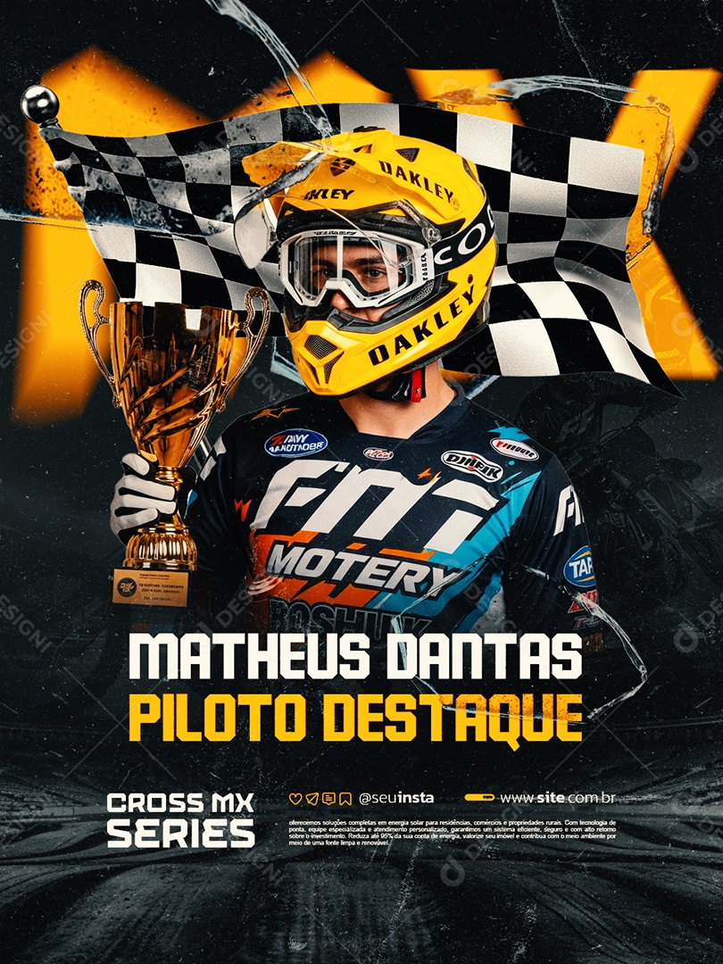 Motocross Matheus Dantas Piloto Destaque Social Media PSD Editável