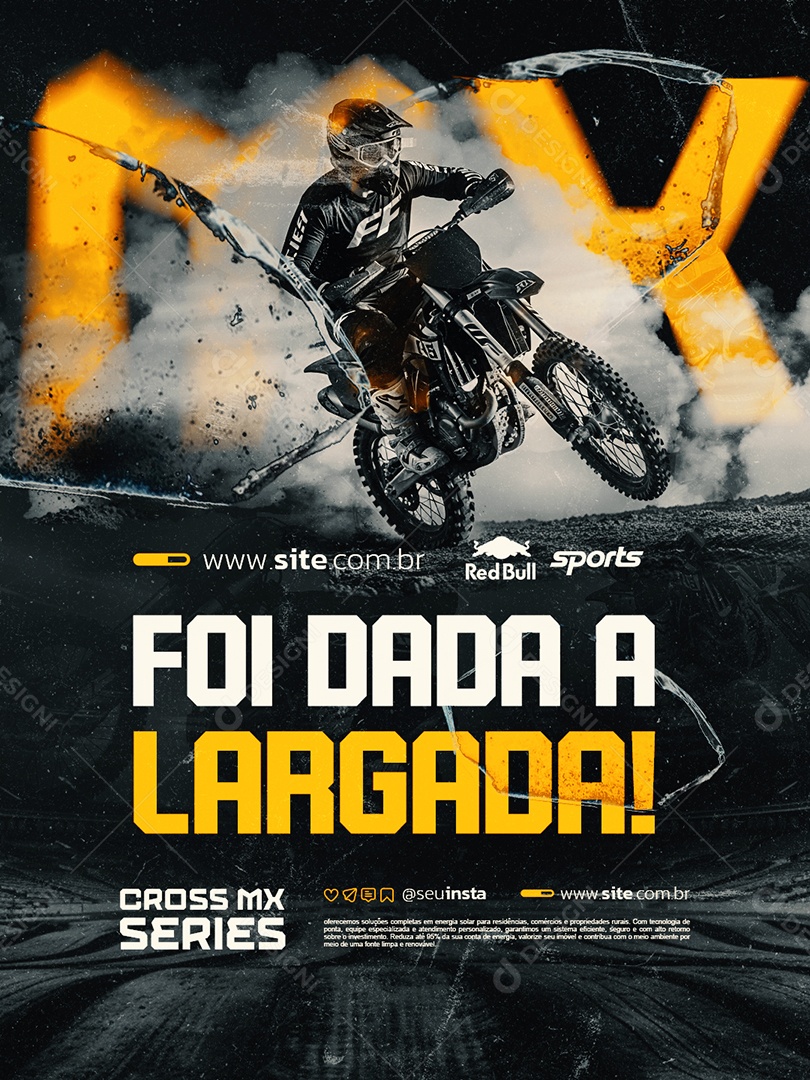 Motocross Foi Dada a Largada Social Media PSD Editável