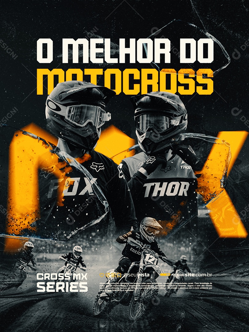 O Melhor do Motocross Cross Mx Series Social Media PSD Editável