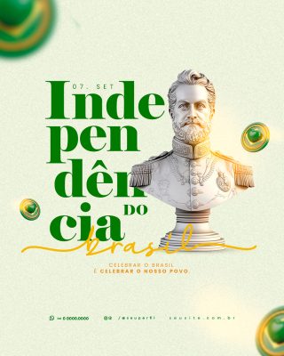 Dia da Independência do Brasil 7 de Setembro Social Media PSD Editável