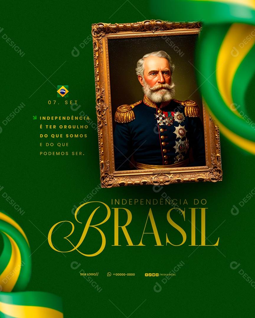 Dia da Independência do Brasil 7 de Setembro Social Media PSD Editável