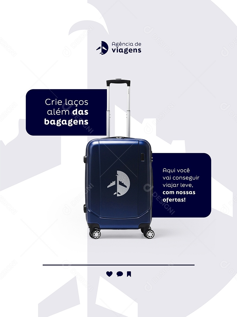 Post Agência de Viagens Crie Laços Além das Bagagens Feed Social Media PSD Editável