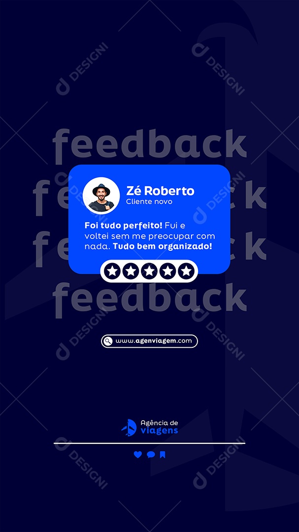 Post Agência de Viagens Foi Tudo Perfeito Story Social Media PSD Editável