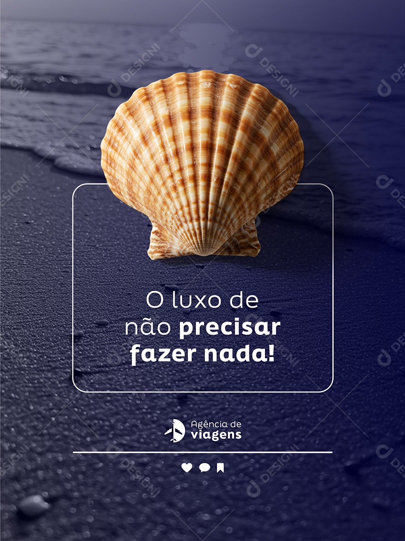 Post Agência de Viagens O Luxo de Não Precisar Fazer Nada Feed Social Media PSD Editável