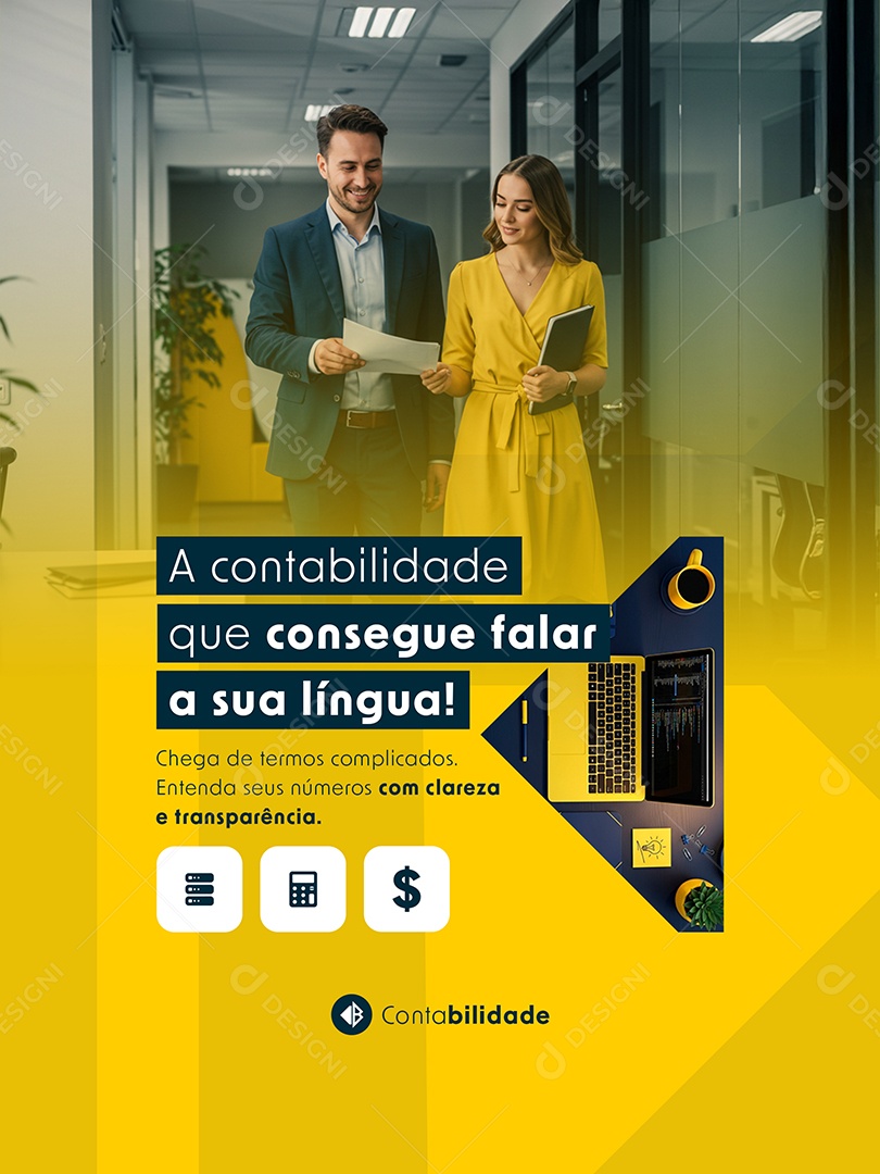 Post Contabilidade A Contabilidade que Consegue Falar Feed Social Media PSD Editável