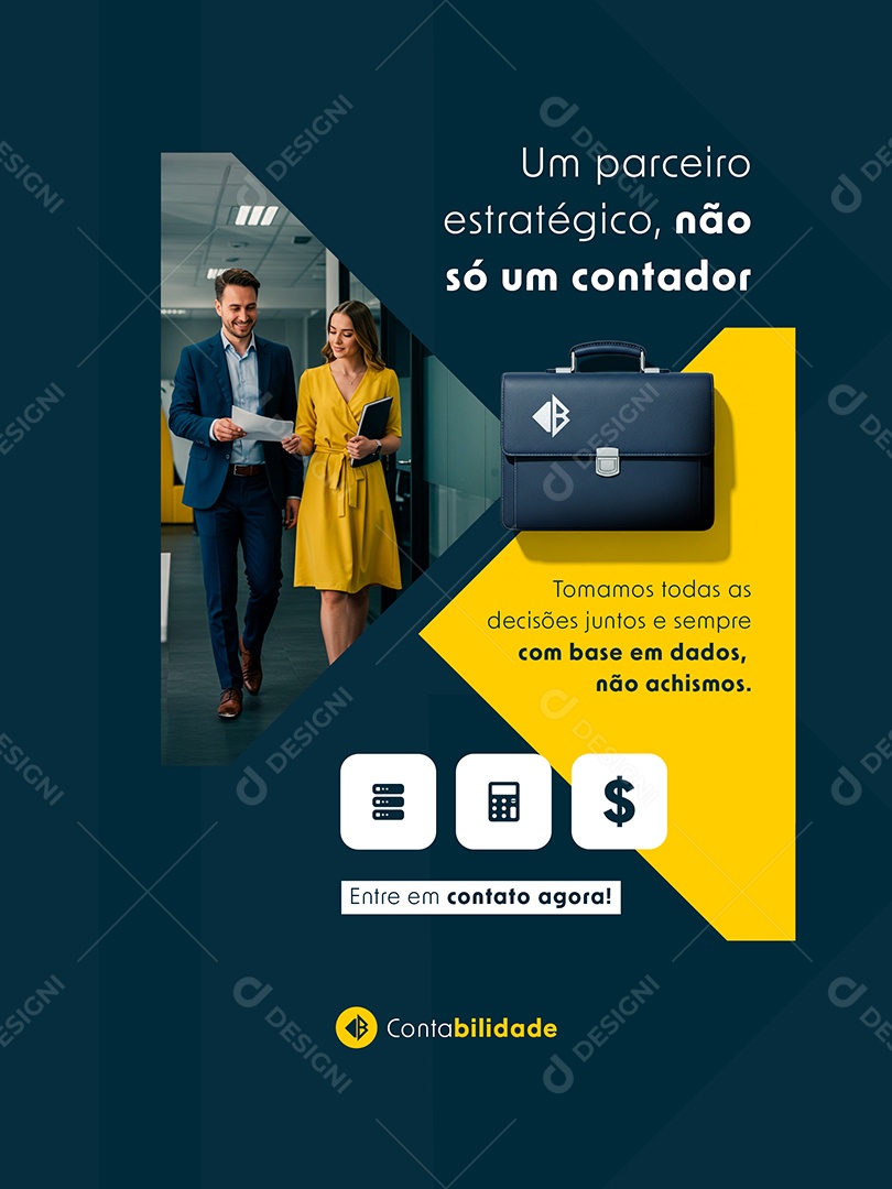 Post Contabilidade um Parceiro Estratégico Feed Social Media PSD Editável