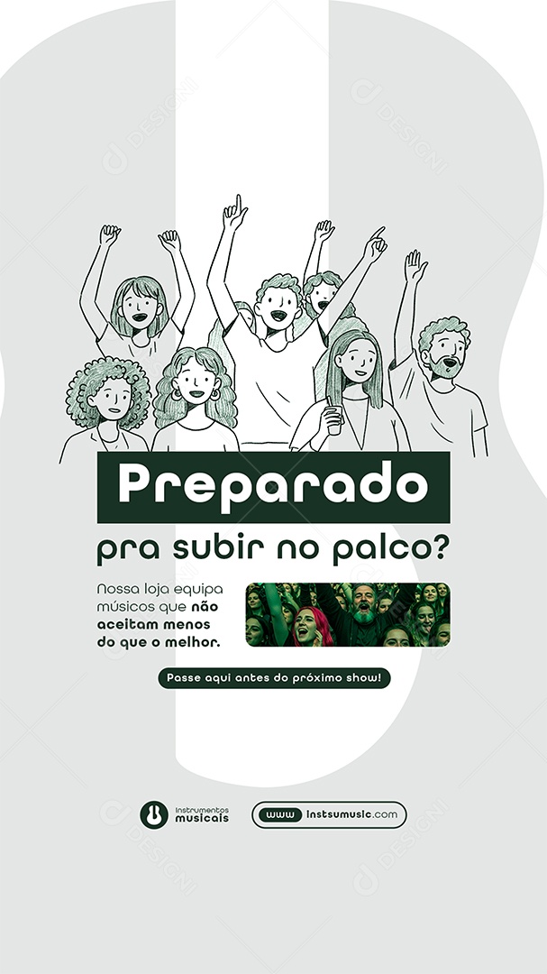 Post Loja de Instrumentos Preparado Story Social Media PSD Editável
