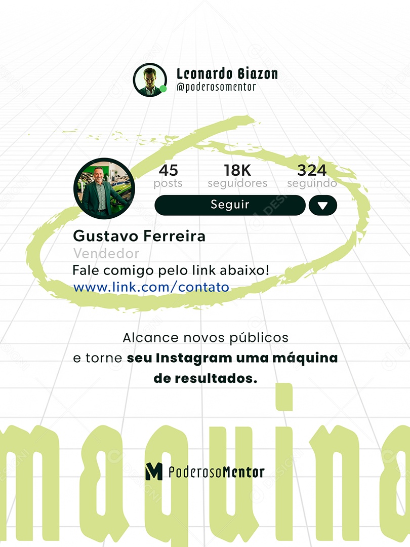 Post Mentoria Digital Alcance Novos Públicos Feed Social Media PSD Editável