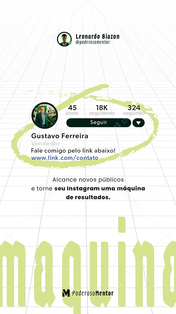 Post Mentoria Digital Alcance Novos Públicos Story Social Media PSD Editável