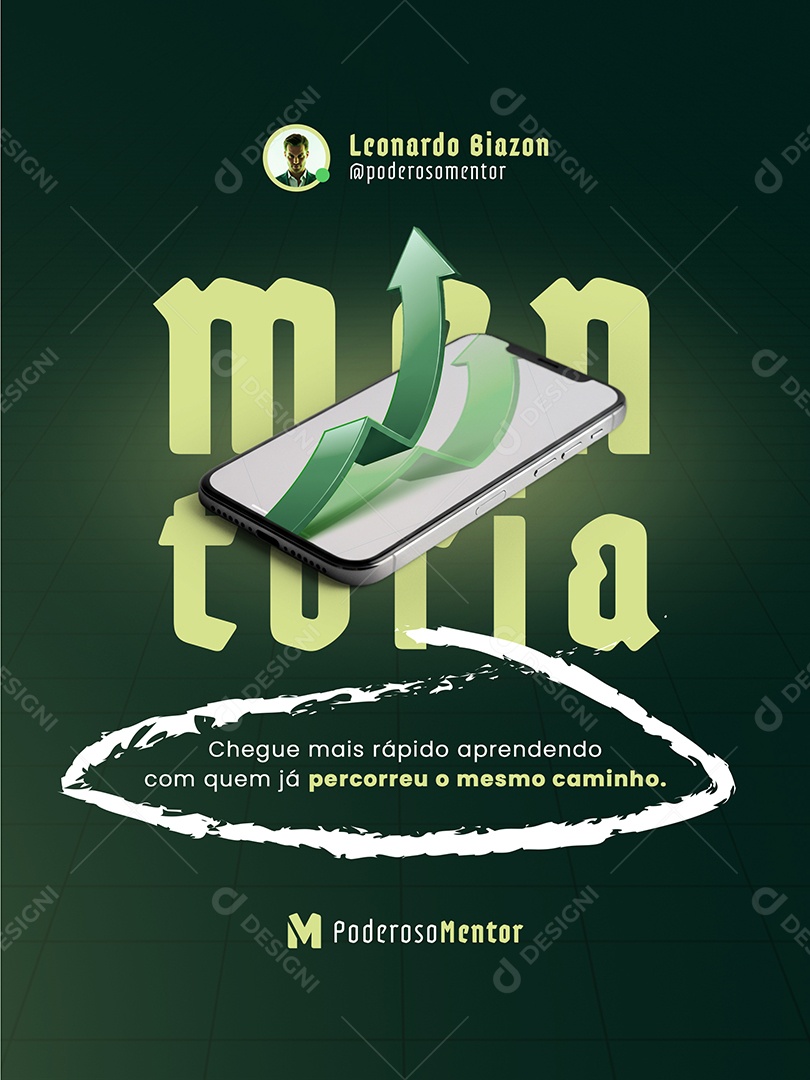 Post Mentoria Digital Mentoria Feed Social Media PSD Editável