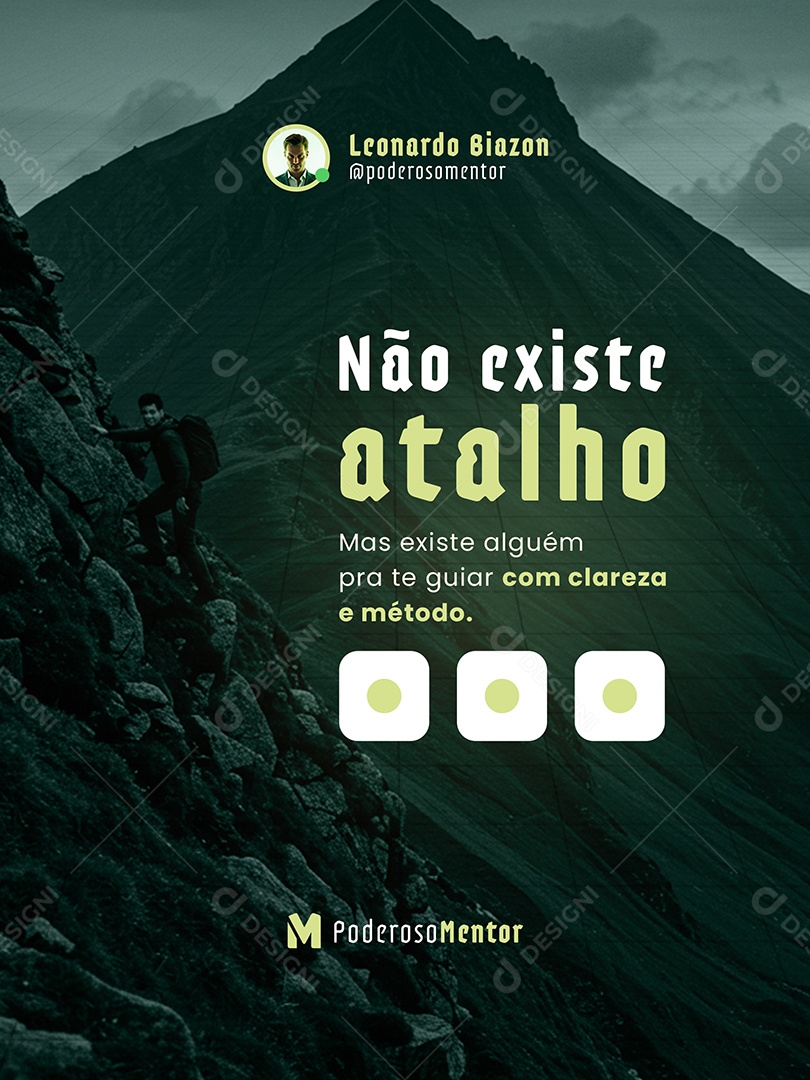 Post Mentoria Digital Não Existe Atalho Feed Social Media PSD Editável