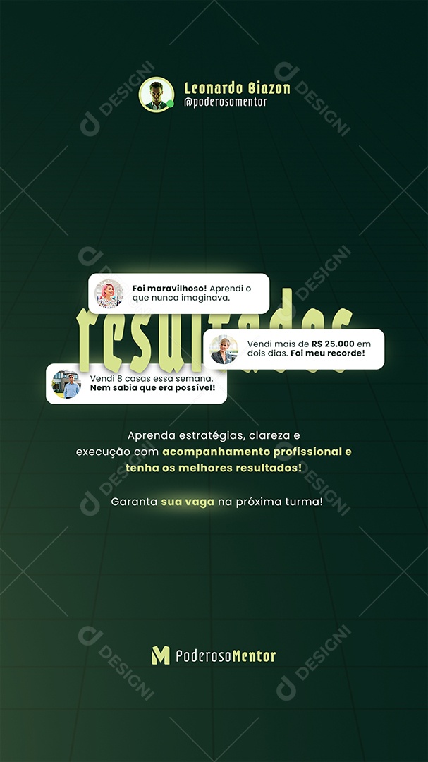 Post Mentoria Digital Resultados Sory Social Media PSD Editável