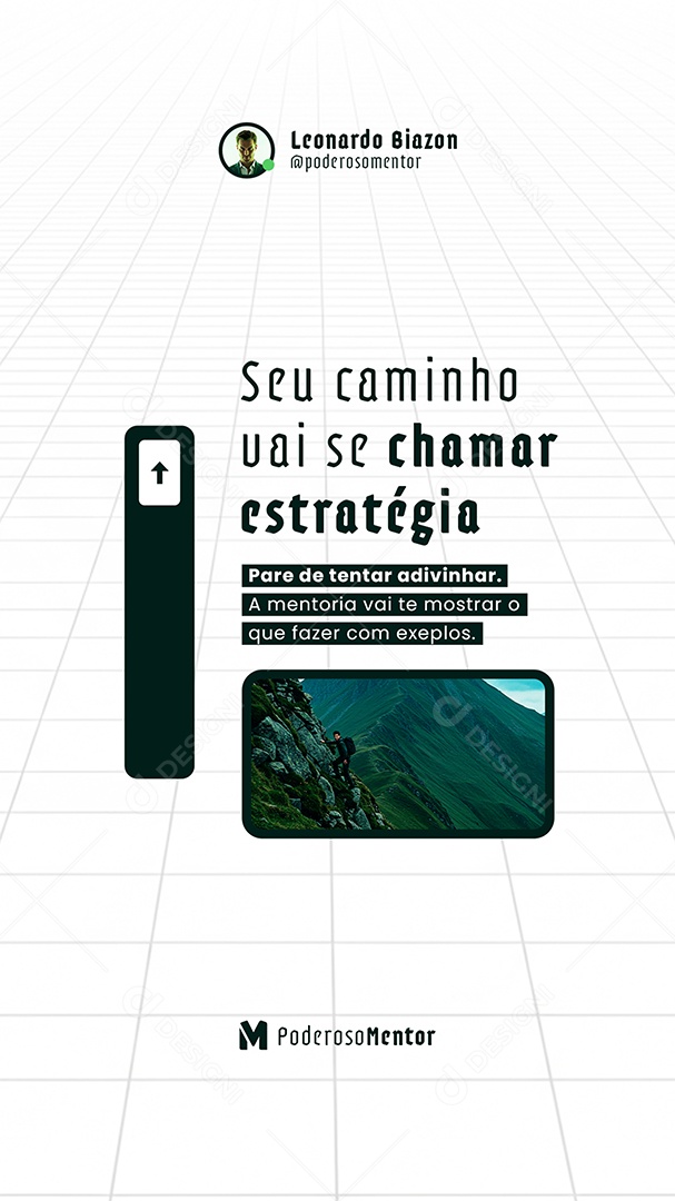 Post Mentoria Digital Seu Caminho vai se Chamar Estratégia Story Social Media PSD Editável