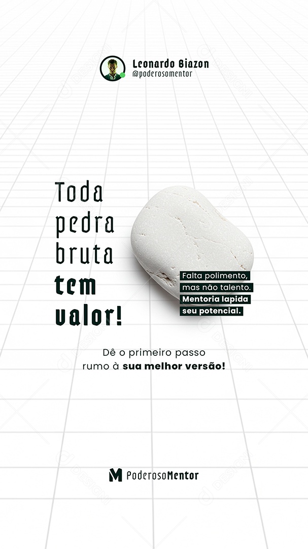 Post Mentoria Digital Toda Pedra Bruta Tem Valor Story Social Media PSD Editável