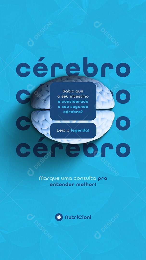 Post Nutricionista Cérebro Story Social Media PSD Editável