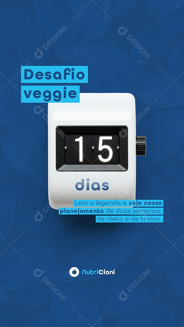 Post Nutricionista Desafio Veggie Story Social Media PSD Editável